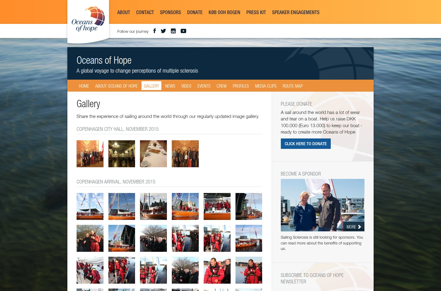 Gallerisiden på Oceans of Hopes oprindelige website